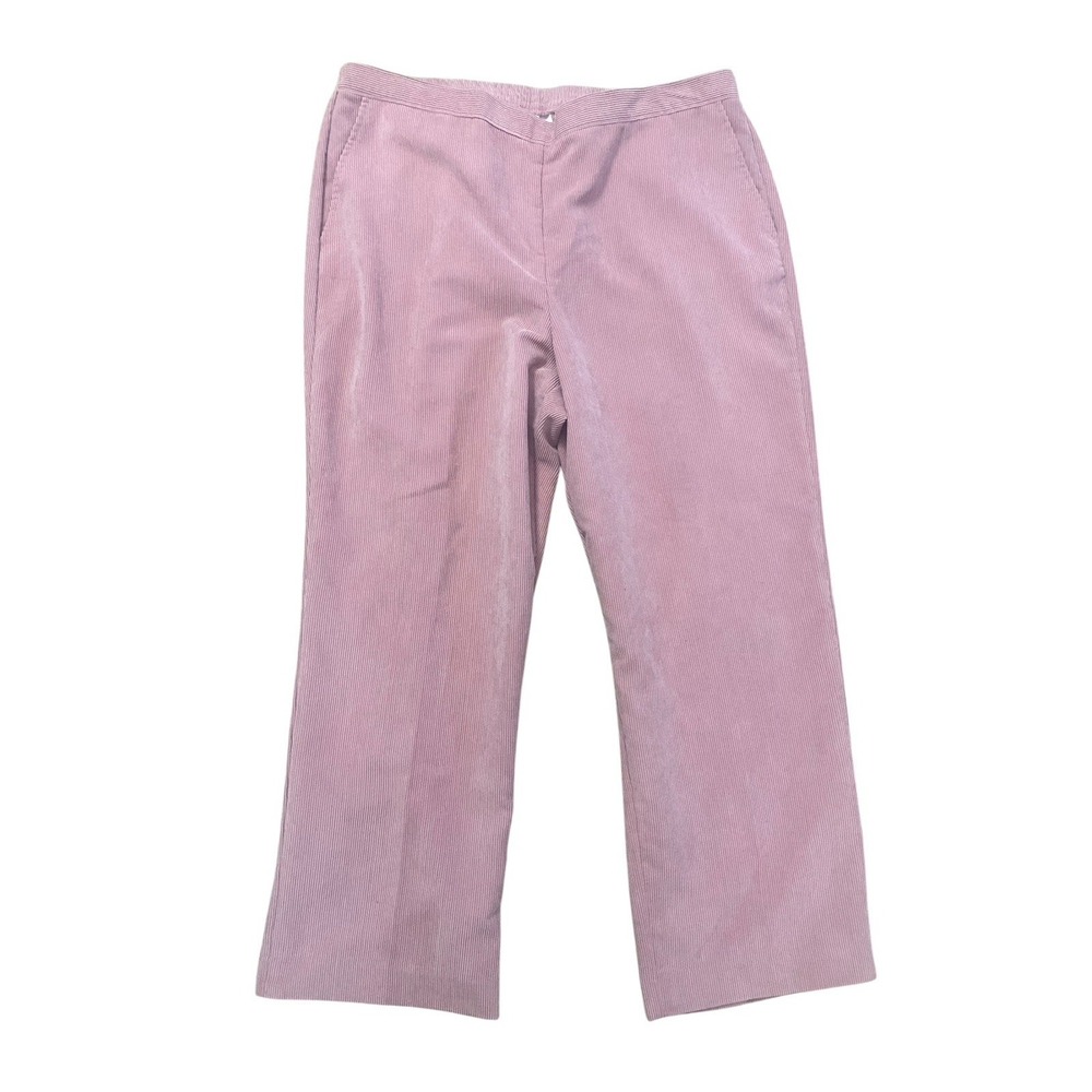 Alfred Dunner Womens Blush Pink Pinwale Corduroy Pants Plus Sz 18 Elastic Waist